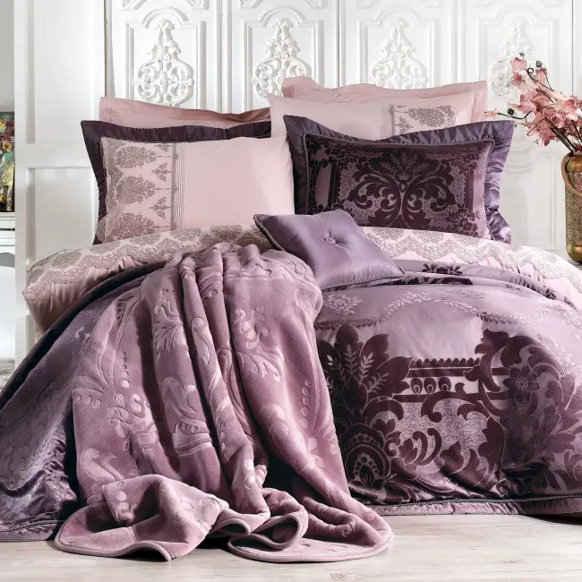 روتختی دو نفره بنفش ۱۱ پارچه برند zebra casa مدل lucy