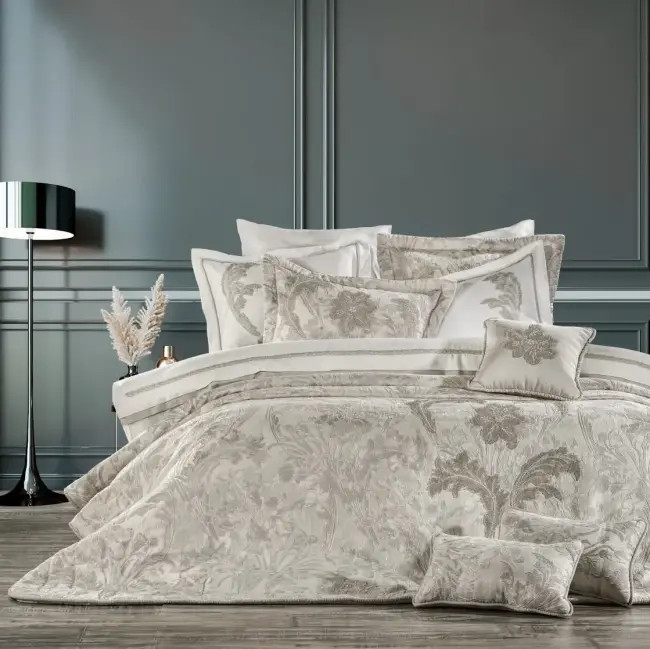 روتختی دو نفره نقره ای ۱۲ پارچه برند zebra casa مدل gisele