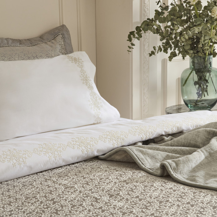 روتختی دو نفره ۸ پارچه زیتونی برند Karaca home مدل rosette
