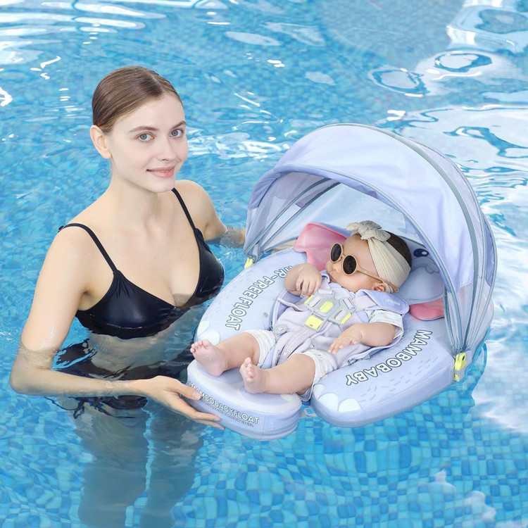 پک شناور نوزاد برند Mambobaby طرح فیل، ایمن، دارای سایهبان و تکیهگاه پا